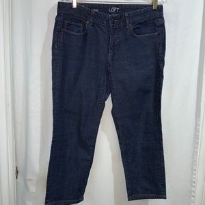 Ann Taylor Loft curvy crop jeans  Sz 8 denim zip & button closure